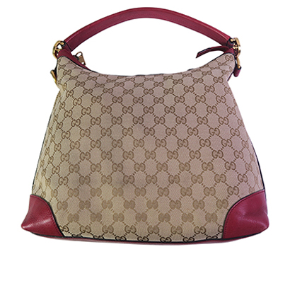 Miss GG Hobo, &pound;395, Handbags, Beige/Red, Canvas/Leather, Front view